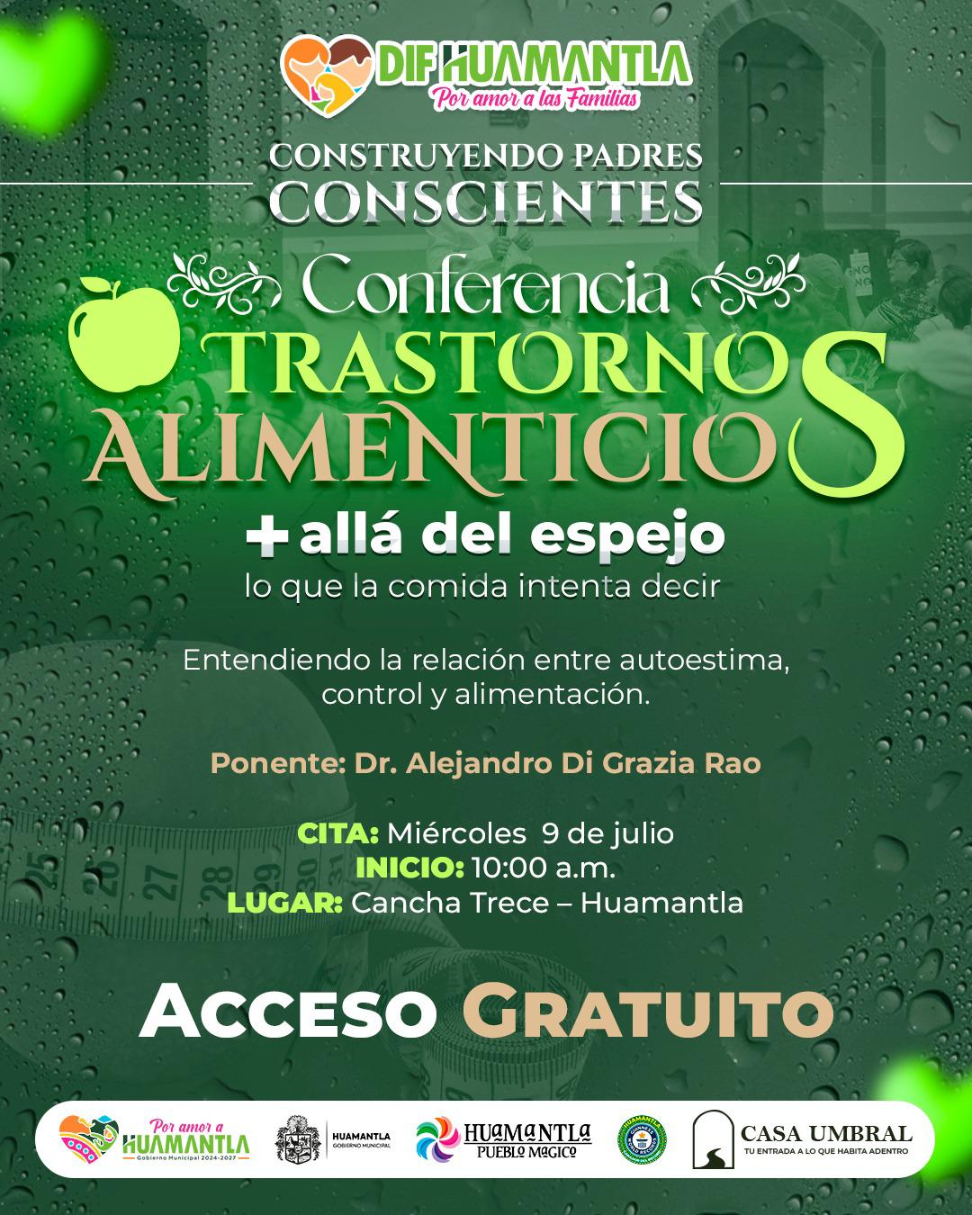 SMDIF Huamantla invita a padres de familia a la conferencia Transtornos Alimenticios